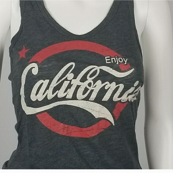 REFLEX Women’s Charcoal CALIFORNIA Thank Top - Picture 4 of 5